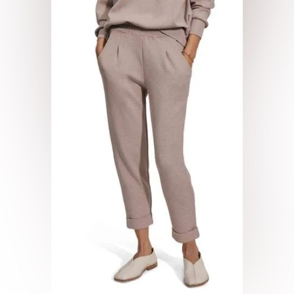 NWT Varley Rolled Cuff 25-Inch Pants in Taupe Marl size Large  quiet luxury